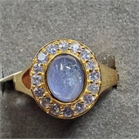 Yellow Gold Plated Sterling Tanzanite Ring SJC