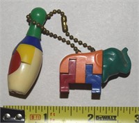 (2) Vtg Take Apart Hard Plastic Puzzle Toys: