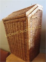 small wicker hamper storage bin