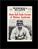 1961 Nu-Card Scoops #419 Mickey Cochrane NRMT+