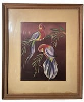 Vintage Signed Painting on Silk