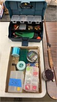 Fishinf lot: tackle box, tackle, South Bend Oren