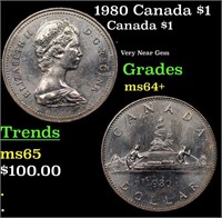 1980 Canada $1 Canada Dollar 1 Grades Choice+ Unc