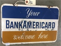 "BankAmericard" Double-Sided Metal Sign