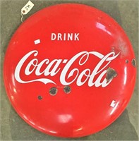 "Coca-Cola" Porcelain Button Sign