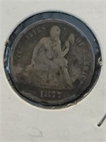 1877 Seated Liberty Dime Silver