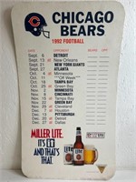 Miller lite Chicago Bears 1992 football schedule