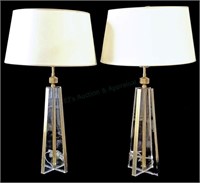 Pair Visual Comfort & Co Glass Table Lamps