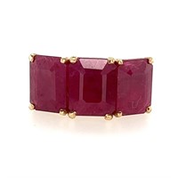 14ct yellow gold ruby ring