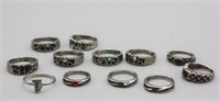 S: LOT OF 12 COSTUME JEWELRY RINGS