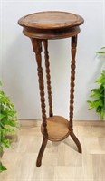 Tall Oak Plant Stand Some Warp in Top