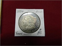 1886 Morgan Silver Dollar - MS63 Toned