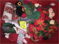 Tote Christmas elf candle flowers (estate)