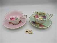 2 LOVELY PARAGON TEACUPS AND SAUCERS