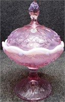 Fenton Lilly of the Valley Covered Candy Dish