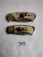 Indian Buffalo Collectible Pocket Knives (2)