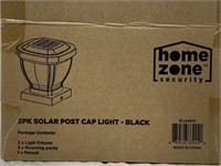 2 PK Solar Post Cap Light, Black, New