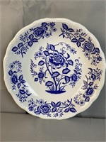 Vintage Blue & White Floral 11-1/4'' Bowl