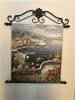 Original Oil Canvas Painting on Metal Scroll Frame