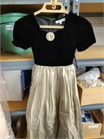 Girls Vintage Velvet & Satin Fancy Dress - Size 7