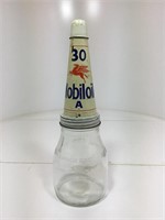 Mobiloil A 30 Tin Pourer & Cap on Imp Pint Bottle