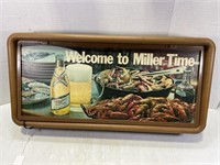WELCOME TO MILLER TIME LIGHTED WALL MOUNT