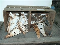 Wooden crate with barn/gate hinges