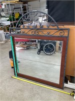 Large mirror with metal frame