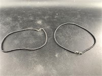 2   16" Hematite necklaces