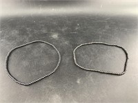 2  16" Hematite stretch necklaces
