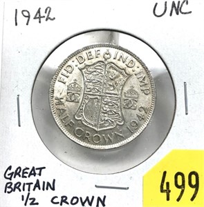 1942 Great Britain half crown, Unc.