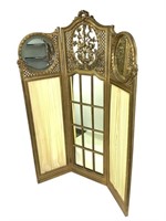 French Style Gilt Wood & Mirrored Dressing Screen