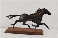 MOUNTED TIN HORSE MANTLE ART