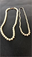 Vintage Faux pearl necklaces with sterling clasps