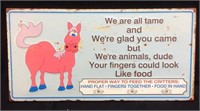 FEED THE ANIMALS METAL SIGN
