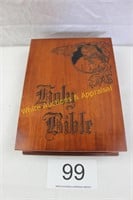 Holy Bible in Wood Display Box