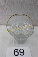 Vintage Decorative Floral Glass Basket - Avon