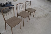 3 Foldable Metal Chairs