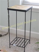 Tile top plant stand, 24" tall