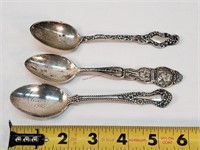 3- Antique STERLING Spoons 77.77g