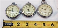 3 Pocket Watches- Ingraham & Sentinel