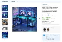 N8601  Bestier L-Shaped Gaming Desk, 71"