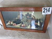 Vintage Fruit Print in a Wood Frame 31x17"