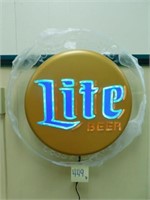 Miller Lite Lighted/Motion Bottle Cap Design Sign-