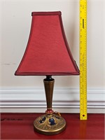 19" Table Lamp with Burgundy Shade