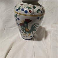 Vintage Chinese Decorative Chicken Floral Bud Vase