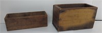 Two Primitive Wood Small Boxes