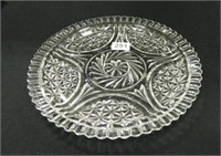 Glass Patterned Glass Serving Tray; 12" d