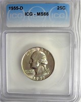 1955-D Quarter ICG MS66 LOOKS 67
