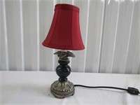 Table Lamp w/ Red Shade 1' T